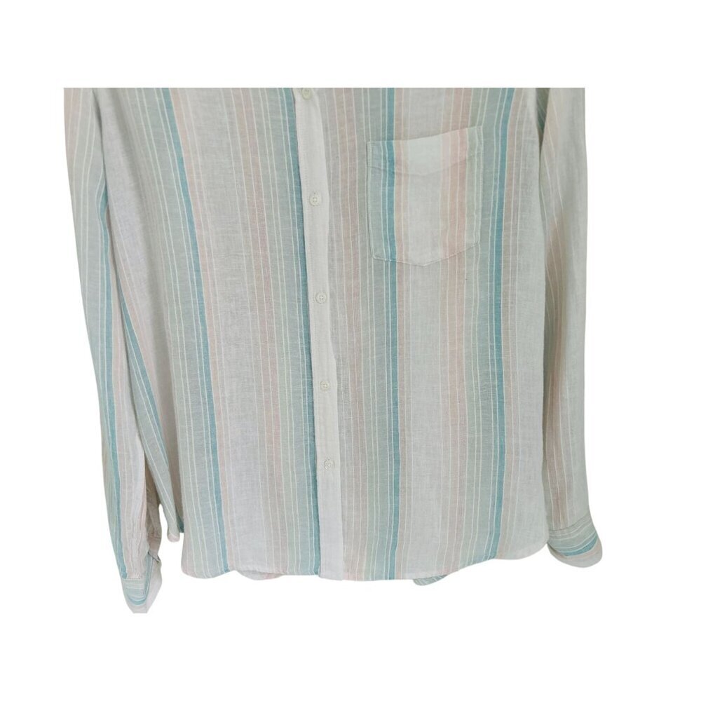 Rails Marbella Linen Blend Stripe Button Down Shi… - image 7